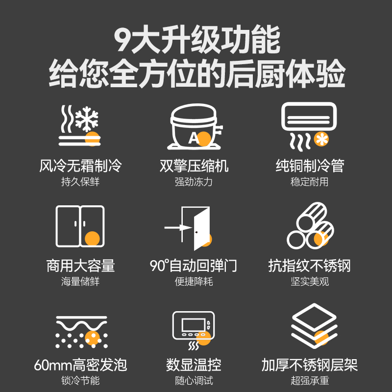 MDC商用四六門冰柜風(fēng)冷無霜冷藏插盤款兩門冰柜